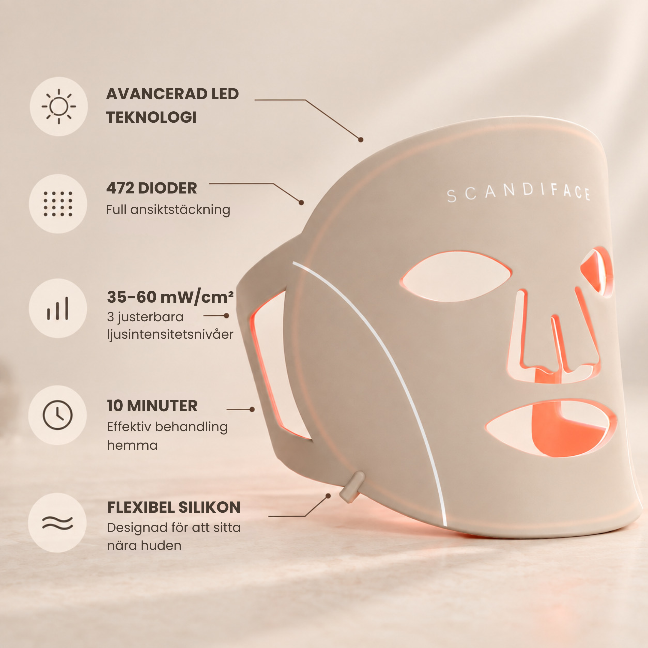 Skin-boosting LED mask